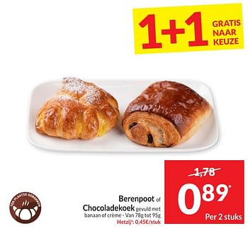 Promotions Berenpoot of chocoladekoek - Produit maison - Intermarche - Valide de 30/04/2024 à 05/05/2024 chez Intermarche