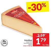 Promoties Comté fruité rauwmelkse kaas - Entre Mont - Geldig van 30/04/2024 tot 05/05/2024 bij Intermarche