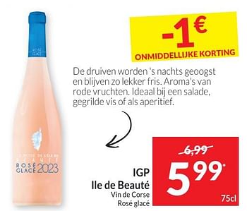 Promotions Igp ile de beauté vin de corse rosé glacé - Vins rosé - Valide de 30/04/2024 à 05/05/2024 chez Intermarche