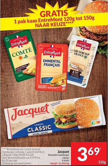Promotions Klassieke hamburger natuur - Jacquet - Valide de 30/04/2024 à 05/05/2024 chez Intermarche