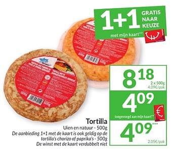 Promoties Tortilla uien en natuur - Huismerk - Intermarche - Geldig van 30/04/2024 tot 05/05/2024 bij Intermarche