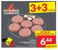 Varkens en runderhamburgers-Huismerk - Intermarche