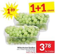 Promoties Witte druiven seedless - Huismerk - Intermarche - Geldig van 30/04/2024 tot 05/05/2024 bij Intermarche