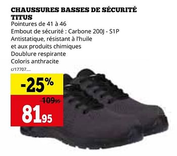 Promoties Chaussures basses de sécurité titus - Herock - Geldig van 29/04/2024 tot 02/06/2024 bij Dema