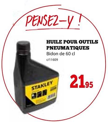 Promoties Huile pour outils pneumatiques - Stanley - Geldig van 29/04/2024 tot 02/06/2024 bij Dema