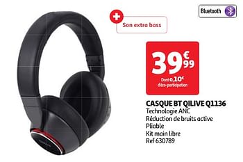 Promotions Casque bt qilive q1136 - Qilive - Valide de 30/04/2024 à 06/05/2024 chez Auchan Ronq