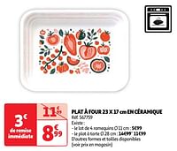 Plat à four 23 x 17 cm en céramique-Huismerk - Auchan