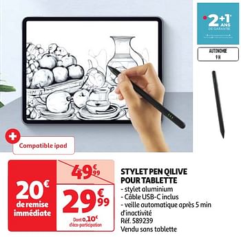 Promotions Stylet pen qilive pour tablette - Qilive - Valide de 30/04/2024 à 06/05/2024 chez Auchan Ronq