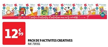 Promoties Pack de 9 activites creatives - Huismerk - Auchan - Geldig van 30/04/2024 tot 06/05/2024 bij Auchan