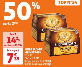 Promotions Bière blonde grimbergen - Grimbergen - Valide de 30/04/2024 à 05/05/2024 chez Auchan Ronq