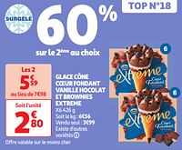 Glace cône coeur fondant vanille hocolat et brownies extreme-Nestlé