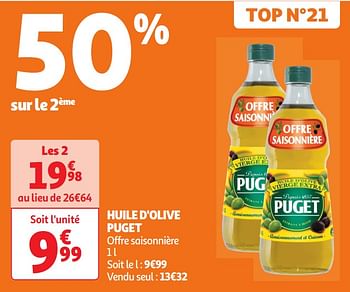 Promotions Huile d`olive puget - Puget - Valide de 30/04/2024 à 05/05/2024 chez Auchan Ronq