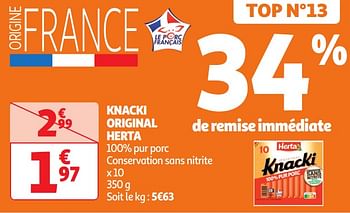 Promotions Knacki original herta - Herta - Valide de 30/04/2024 à 05/05/2024 chez Auchan Ronq