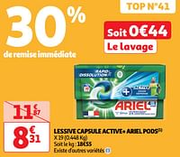 Promoties Lessive capsule active+ ariel pods - Ariel - Geldig van 30/04/2024 tot 05/05/2024 bij Auchan