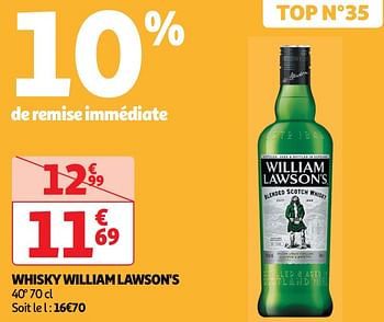 Promotions Whisky william lawson`s - William Lawson's - Valide de 30/04/2024 à 05/05/2024 chez Auchan Ronq