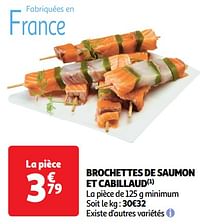 Brochettes de saumon et cabillaud-Huismerk - Auchan