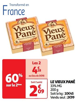 Promoties Le vieux pané - Le Vieux Pané - Geldig van 30/04/2024 tot 05/05/2024 bij Auchan