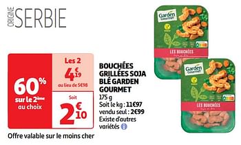 Promoties Bouchées grillées soja blé garden gourmet - Garden Gourmet - Geldig van 30/04/2024 tot 05/05/2024 bij Auchan