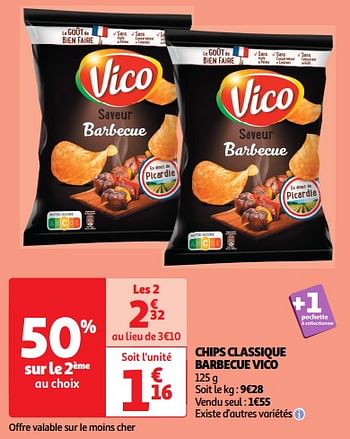 Promoties Chips classique barbecue vico - Vico - Geldig van 30/04/2024 tot 05/05/2024 bij Auchan