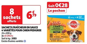 Promotions Sachets fraîcheur en sauce 4 variétés pour chien pedigree - Pedigree - Valide de 30/04/2024 à 05/05/2024 chez Auchan Ronq