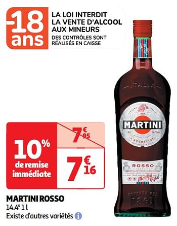 Promotions Martini rosso - Martini - Valide de 30/04/2024 à 05/05/2024 chez Auchan Ronq