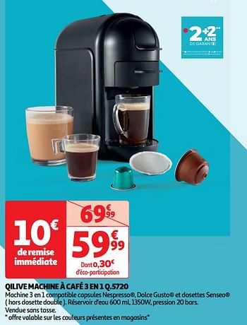 Promoties Qilive machine à café 3 en 1 q.5720 - Qilive - Geldig van 30/04/2024 tot 05/05/2024 bij Auchan