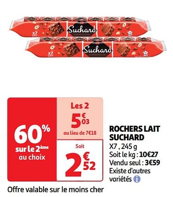 Promoties Rochers lait suchard - Suchard - Geldig van 30/04/2024 tot 05/05/2024 bij Auchan