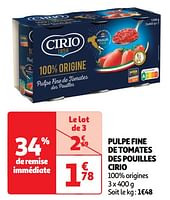 Promotions Pulpe fine de tomates des pouilles cirio - CIRIO - Valide de 30/04/2024 à 05/05/2024 chez Auchan Ronq