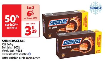 Promoties Snickers glace - Snickers - Geldig van 30/04/2024 tot 05/05/2024 bij Auchan