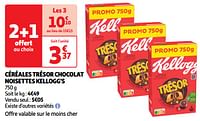 Promotions Céréales trésor chocolat noisettes kellogg`s - Kellogg's - Valide de 30/04/2024 à 05/05/2024 chez Auchan Ronq