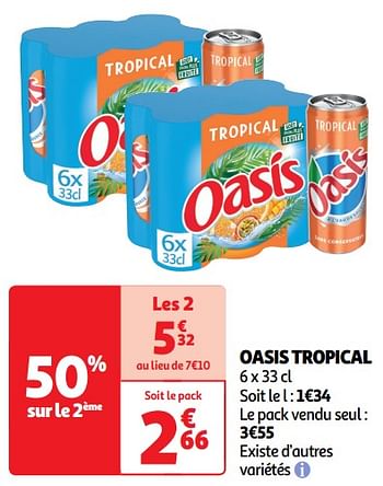 Promoties Oasis tropical - Oasis - Geldig van 30/04/2024 tot 05/05/2024 bij Auchan