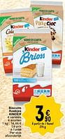 Promotions Biscuits koekjes kinder - Kinder - Valide de 30/04/2024 à 06/05/2024 chez Cora