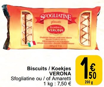 Promotions Biscuits - koekjes verona - Verona - Valide de 30/04/2024 à 06/05/2024 chez Cora