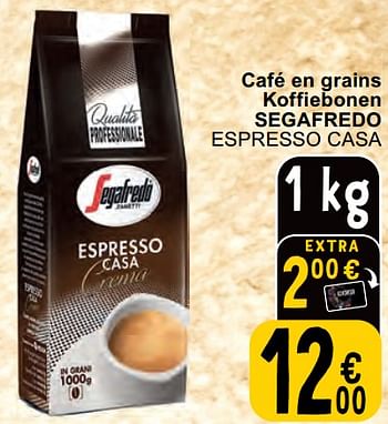 Promotions Café en grains koffiebonen segafredo espresso casa - Segafredo - Valide de 30/04/2024 à 06/05/2024 chez Cora