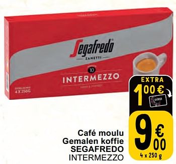 Promotions Café moulu gemalen koffie segafredo intermezzo - Segafredo - Valide de 30/04/2024 à 06/05/2024 chez Cora