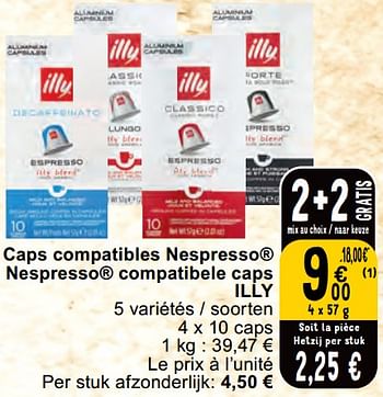 Promotions Caps compatibles nespresso nespresso compatibele caps illy - Illy - Valide de 30/04/2024 à 06/05/2024 chez Cora