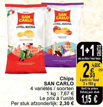 Promoties Chips san carlo - San Carlo - Geldig van 30/04/2024 tot 06/05/2024 bij Cora