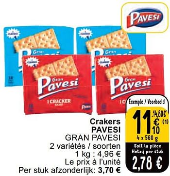 Promoties Crakers pavesi gran pavesi - Pavesi - Geldig van 30/04/2024 tot 06/05/2024 bij Cora