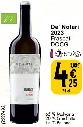 Promotions De’ notari 2023 frascati docg - Vins rouges - Valide de 30/04/2024 à 06/05/2024 chez Cora