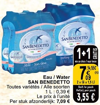 Promotions Eau - water san benedetto - San Benedetto - Valide de 30/04/2024 à 06/05/2024 chez Cora