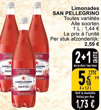 Promotions Limonades san pellegrino - San Pellegrino - Valide de 30/04/2024 à 06/05/2024 chez Cora