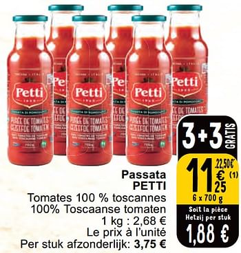 Promoties Passata petti - Petti - Geldig van 30/04/2024 tot 06/05/2024 bij Cora