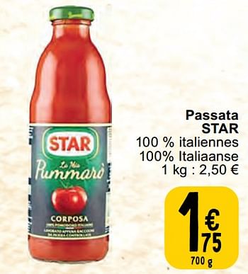 Promotions Passata star - Star - Valide de 30/04/2024 à 06/05/2024 chez Cora
