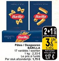 Promotions Pâtes - deegwaren barilla - Barilla - Valide de 30/04/2024 à 06/05/2024 chez Cora