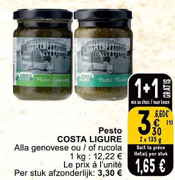 Promotions Pesto costa ligure - Costa Ligure - Valide de 30/04/2024 à 06/05/2024 chez Cora