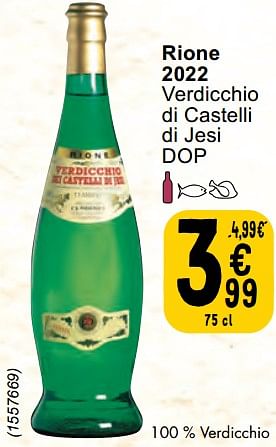 Promoties Rione 2022 verdicchio di castelli di jesi dop - Witte wijnen - Geldig van 30/04/2024 tot 06/05/2024 bij Cora