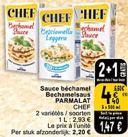 Promotions Sauce béchamel bechamelsaus parmalat chef - Parmalat - Valide de 30/04/2024 à 06/05/2024 chez Cora
