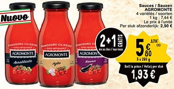 Promoties Sauces - sauzen agromonte - Agromonte - Geldig van 30/04/2024 tot 06/05/2024 bij Cora