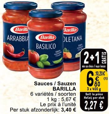Promoties Sauces - sauzen barilla - Barilla - Geldig van 30/04/2024 tot 06/05/2024 bij Cora