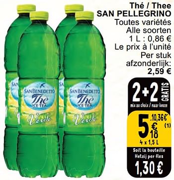 Promotions Thé - thee san pellegrino - San Pellegrino - Valide de 30/04/2024 à 06/05/2024 chez Cora